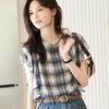 Damen Kurzarm Sommer Neues Modisches Hemd Koreanischer Stil Feminines Rüschen Chiffon Hemd Top