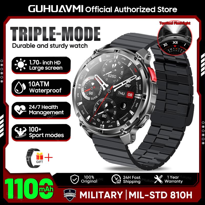 2026 New T-REX3 1100mAh Battery SmartWatch 10ATM Waterproof GPS Bluetooth Call 1.7" AMOLED HD Sports Flashlight Smart Watch Men