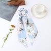 Fashion Print Chiffon Long Ribbon Scrunchies Women Girls Ponytail Scarf Elastic Hair Bands Ties Hair Accessories