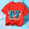 Kids 67 Themed Colorful Print TShirt Soft Cotton Fabric Breathable and Comfortable Ideal for Toddlers and Childrendf0317
