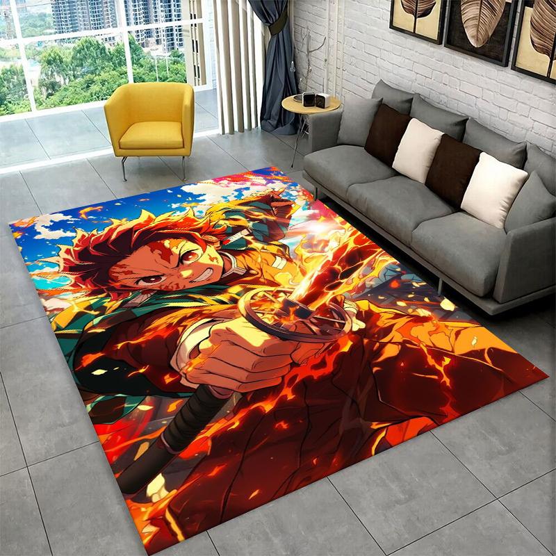 Cartoon Demon Slayer Anime Kamado Nezuko Tanjirou Carpet Rug for Playroom Bedroom Living Room Sofa Home,kid Non-slip Floor Mat