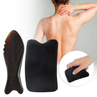 Ochsenhorn Schabebrett Gesichtsmassage Schmerzlinderung Gua Sha Werkzeug (Quadratische Scheibe Welle Fischform)