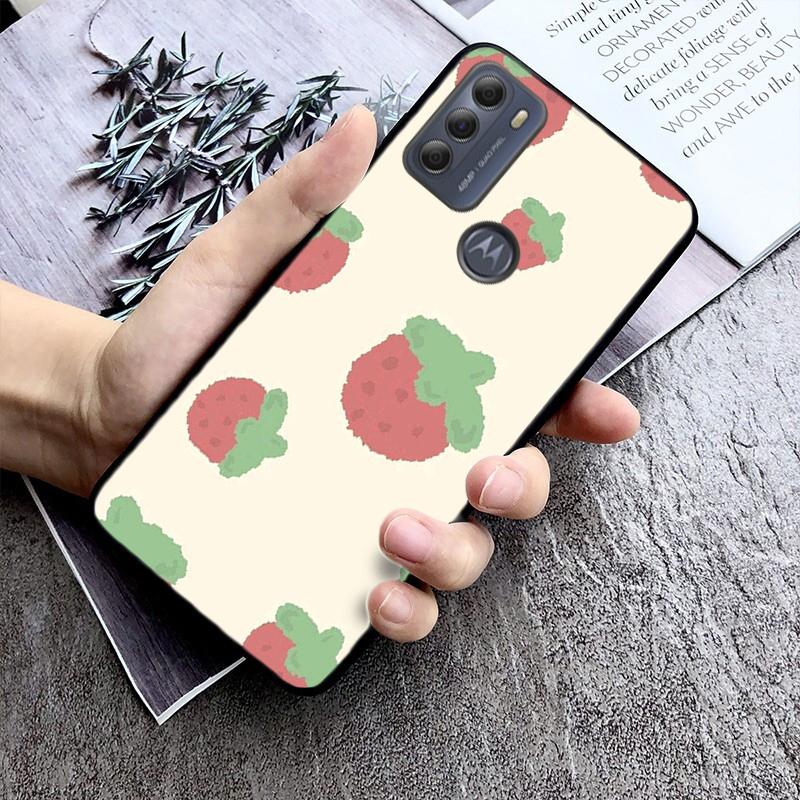 Phone Case For Moto G86 G85 G75 G15 G05 G56 G72 G53 G54 G84 G60 G31 G32 G24  G 5G G Play Strawberry Cat Cartoon