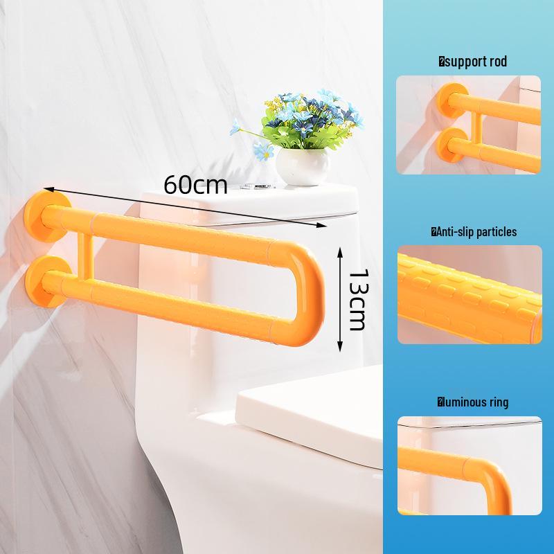 Bară de sprijin în formă de U pentru baie pentru vârstnici - Mâner de duș/toaletă din nailon fără bariere