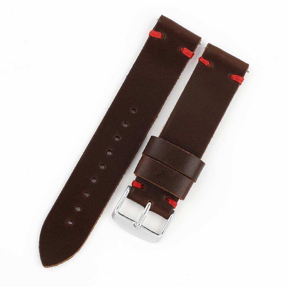 

Vintage Genuine Leather Watch Band 18mm 20mm 22mm Handmade Stitching Cowhide Strap for Smartwatch Wristband Watches Accessories 22mm