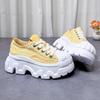 Mesh breathable little white shoes women's 2025 spring and summer new small thick-soled heightening muffin shoes fashionable casual board shoes
