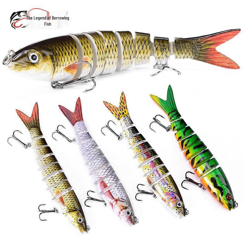 8-Section Multi-Jointed Lure, 13.5cm, Freshwater & Sea Fishing, Long Cast Hard Bait