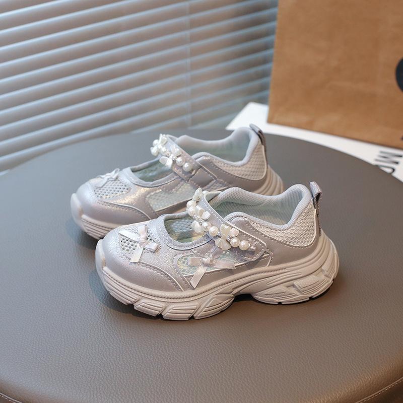 2026New summer dad shoes for children, girls' sandals, soft-soled white shoes, girls' shoes, children's mesh single shoes