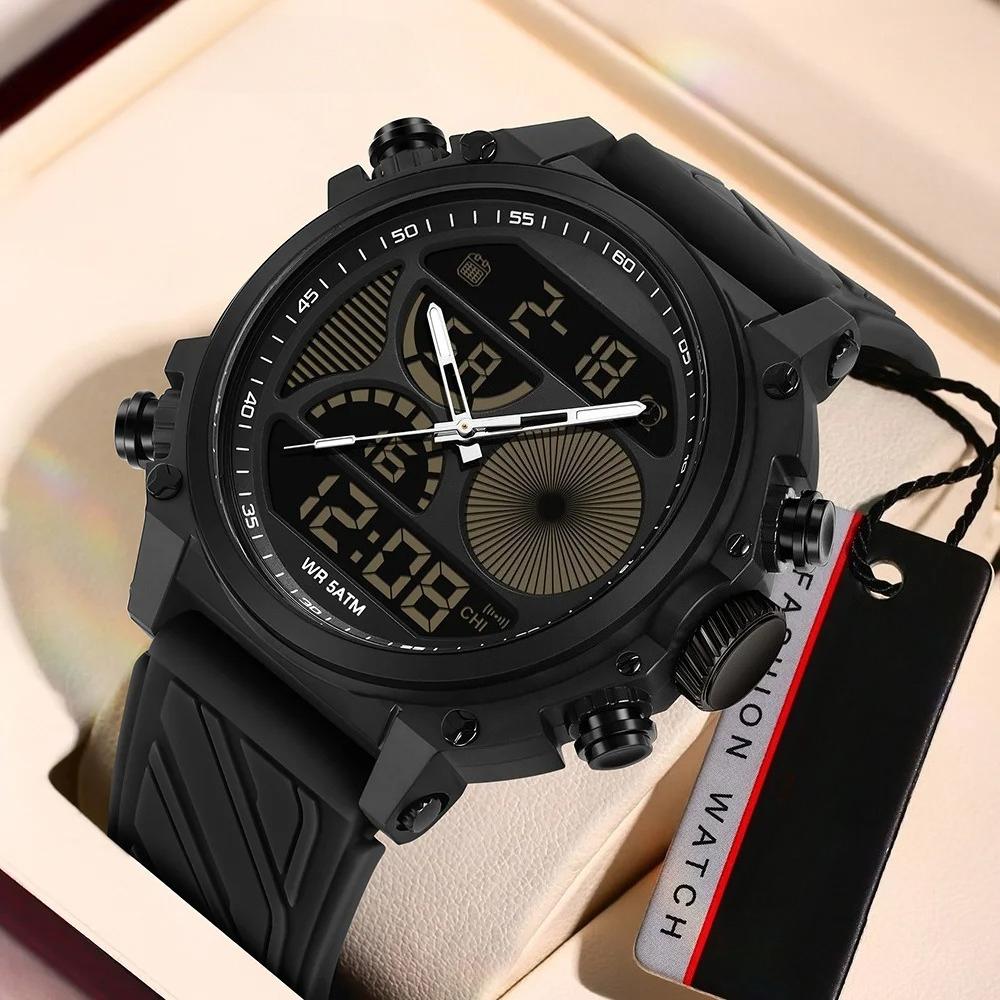 Men's Sport Dual Display LED Electronic Digital Quartz Watch Waterproof LED Stopwatch