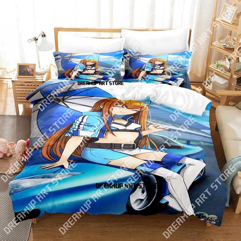 Anime Steins Gate Bedding Set Single Twin Full Queen King Size Bed Set Aldult Kid Bedroom 3D Anime Bed Sheet Set