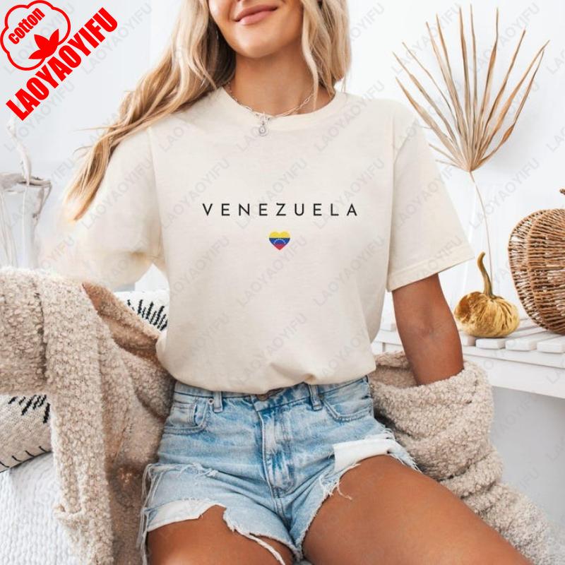 Venezuelan Flag Latin America Travel Gift Tee Men Women High Quality Cotton Tops Casual Simple Graphic All Match Commuter Tshirt