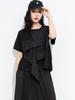 Short sleeve Oversized Black patchwork casual loose summer tee t shirt women t-shirt tops