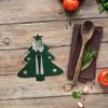 4-teiliges Besteckset, Weihnachtsmesser- und Gabelhalter, Elch-Weihnachtsbaum-Tasche, Vliesstoff, Kochgeschirr-Organizer, Tischdekoration