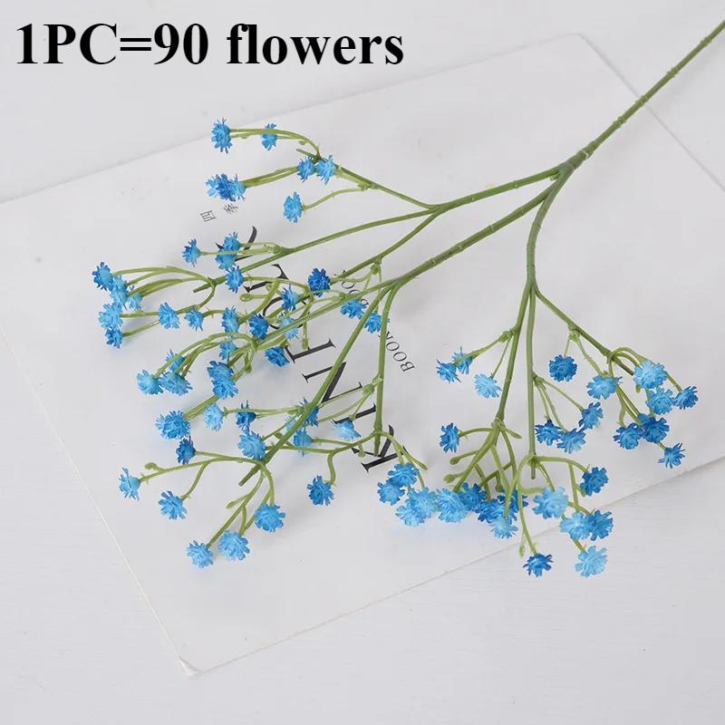 

90 52 см Искусственные цветы Baby Breath Пластиковая гипсофила DIY Букетная композиция Свадебный домашний декор (Многоцветный опционально) Dark Blue 1PC