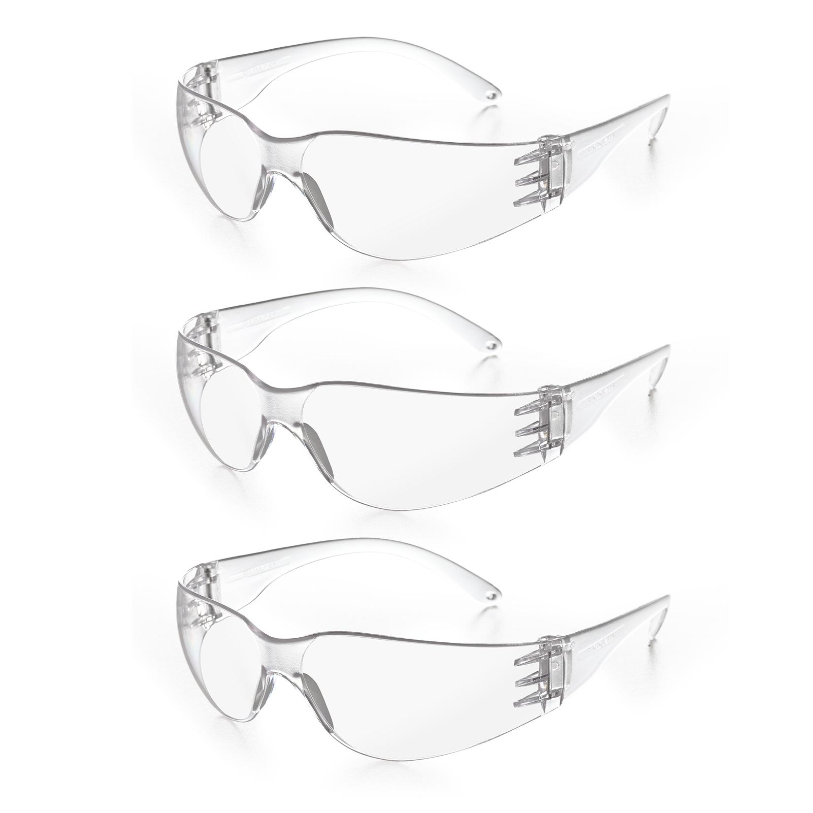 Anti-Fog Safety Glasses Bulk Pack Clear Lens ANSI Z87.1 Protective Eyewear for Industrial PPE Supply 3 Pcs (Transparent,safety glasses) прозрачный