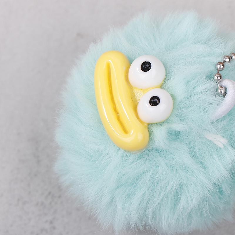 Cute Cartoon Sausage Mouth Hair Ball Key Chain Plush Funny Mini Big Mouth Doll Pendant Key Ring Backpack Bag Car Pendant