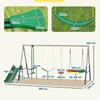 5-in-1 Swing Set with Slide Height-Adjustable Swing Frame with Nest Swing 382x196x203 cm Multicolor
