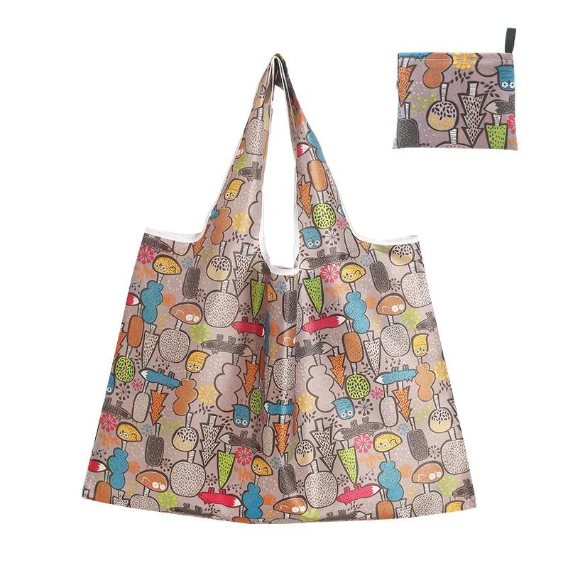 Large-Capacity Foldable Shopping Bag: Eco-Friendly Reusable Tote , Portable Handheld Storage for Grocery Beach Daily Use