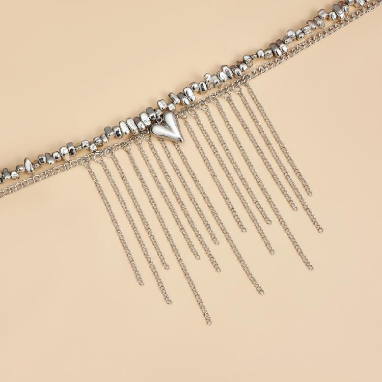 Elegant Charm Heart Pendant Necklace with Elegant Teardrop Tassels Designs Alloy Materials for Various Occasions