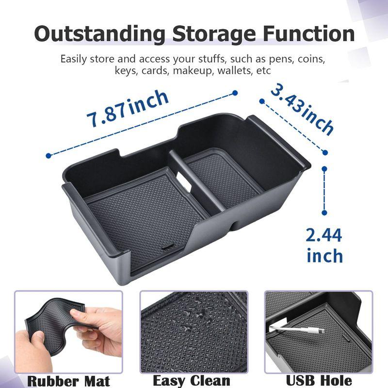 HGWEI Center Console Storage Box Tray for 2005- Nissan Frontier Armrest Storage Organizer Interior Phone Holder Car Box Tray