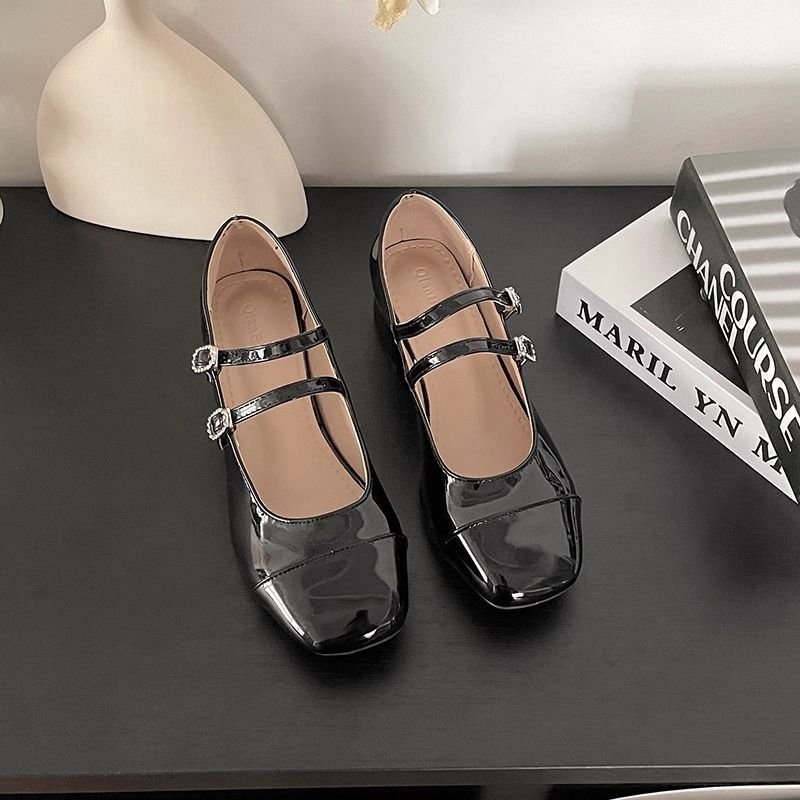 Japanese Style Elegant Height Increase Thin Mary Jane Shoes Summer British Style Temperament Versatile Thick Heel Shoes