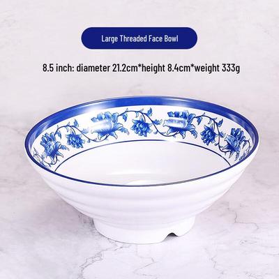 Jiuyue Mei A5 Melamine Blue & White Floral Noodle Bowls (Set of 10)