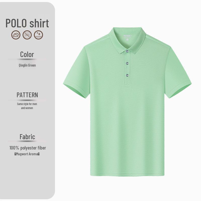 Custom Mesh Quick-Dry Polo: Breathable Short-Sleeve Workwear Shirt, Personalized with Logo or Text. 3XL