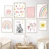 Princess Castle Unicorn Rainbow Sun Star Wall Art Canvas Painting Nordic Posters And Prints Wall Pictures Girl Kids Room Decor