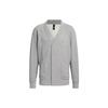Adidas All Szn Oversized Cardigan Solid Color Letter Logo Embroidery Detail Long Sleeve Knit Sweater Men Cardigans Medium-Gray IX6815