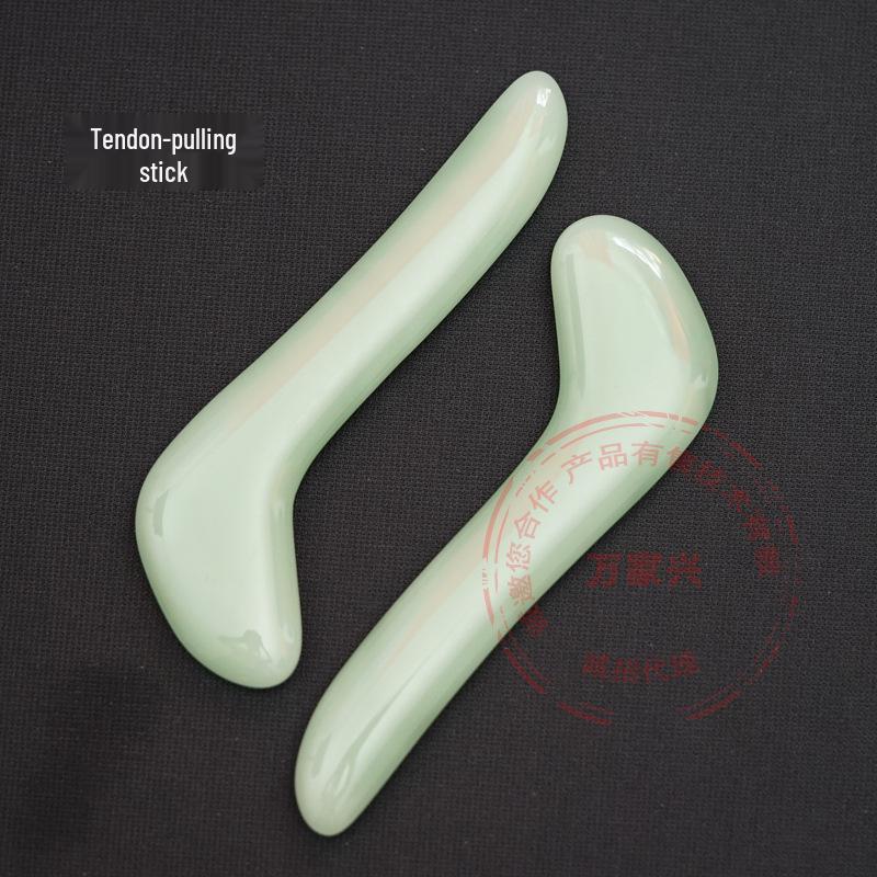 Jade Gua Sha Fish-shaped Face and Body Scraping Board - Transparent Crystal Acupressure Massage Tool.