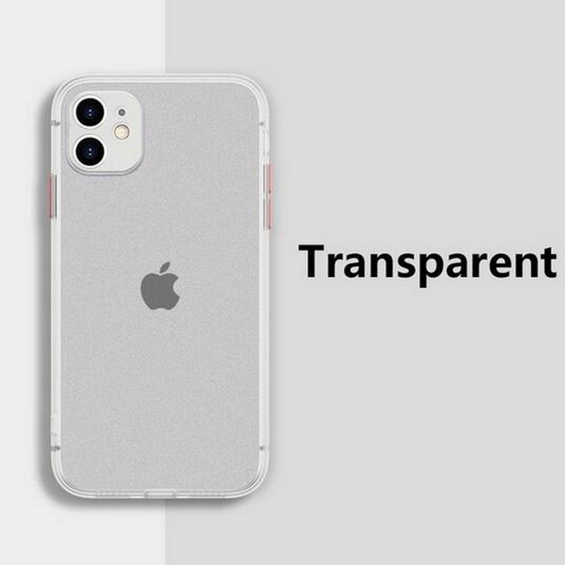 Buy Luxury Square Edge Transparent Shockproof Matte TPU PC Soft