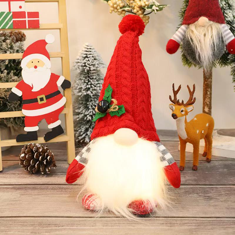 Christmas Decorations: Glowing Rudolph, Santa, and Faceless Doll Ornaments – Perfect Small Holiday Gifts