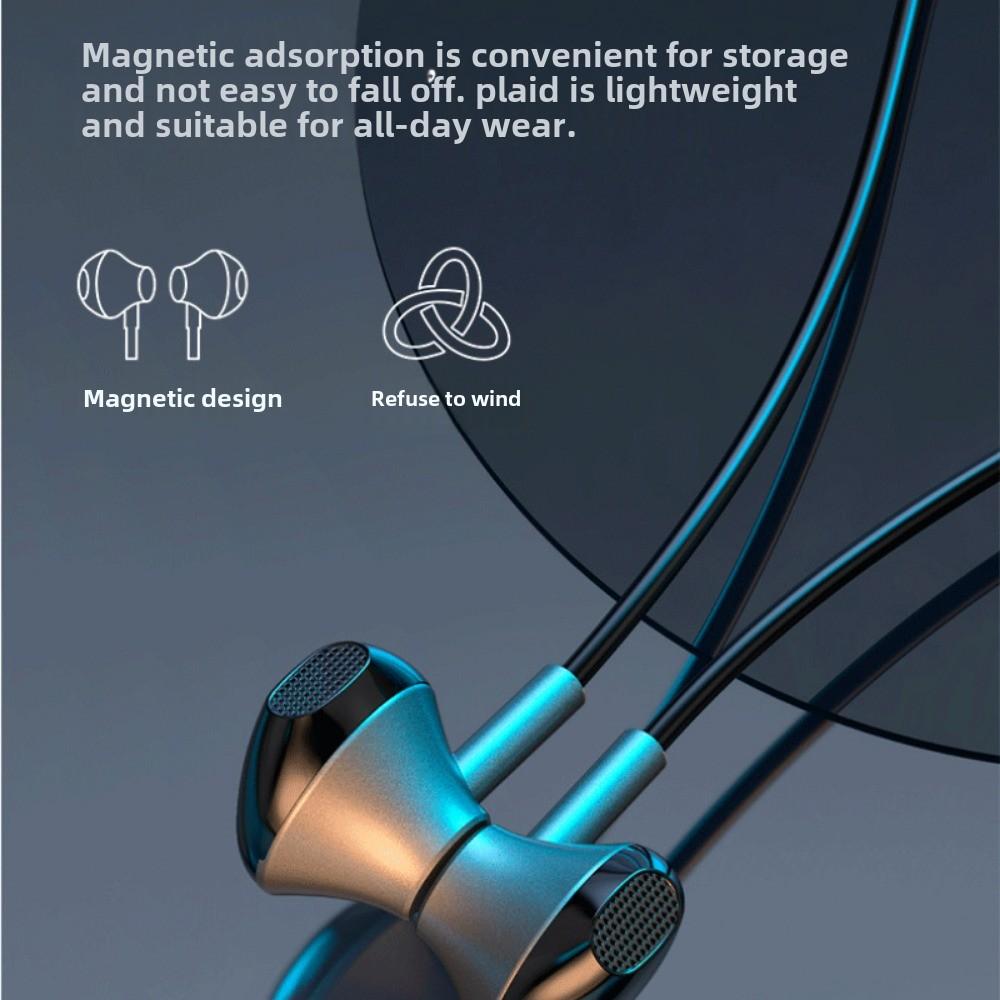 In-ear live sound card Bluetooth integrated headset hanging neck high sound quality sports headphones