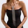 Korean Beaded Fake Collar Woven Tassel Necklace Elegant Beads Necktie  Performance