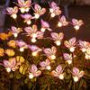 6/9 Head Butterfly Solar Garden Lights 8 Light Modes Waterproof Flower Solar Lawn Lights Realistic Decorative