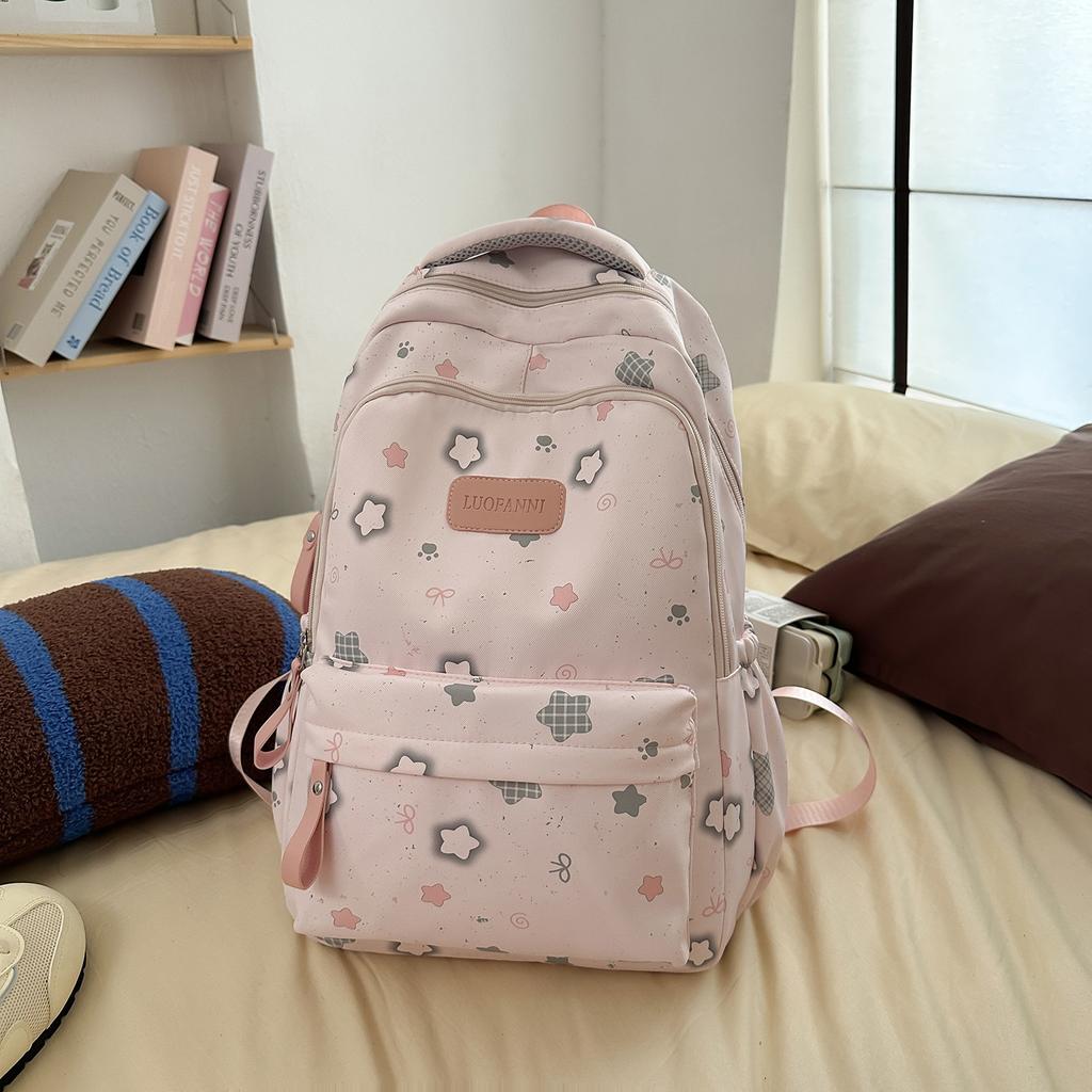 Schoolbag large-capacity printed star student schoolbag junior high school female fourth, fifth and sixth grade backpack high value backpack female 