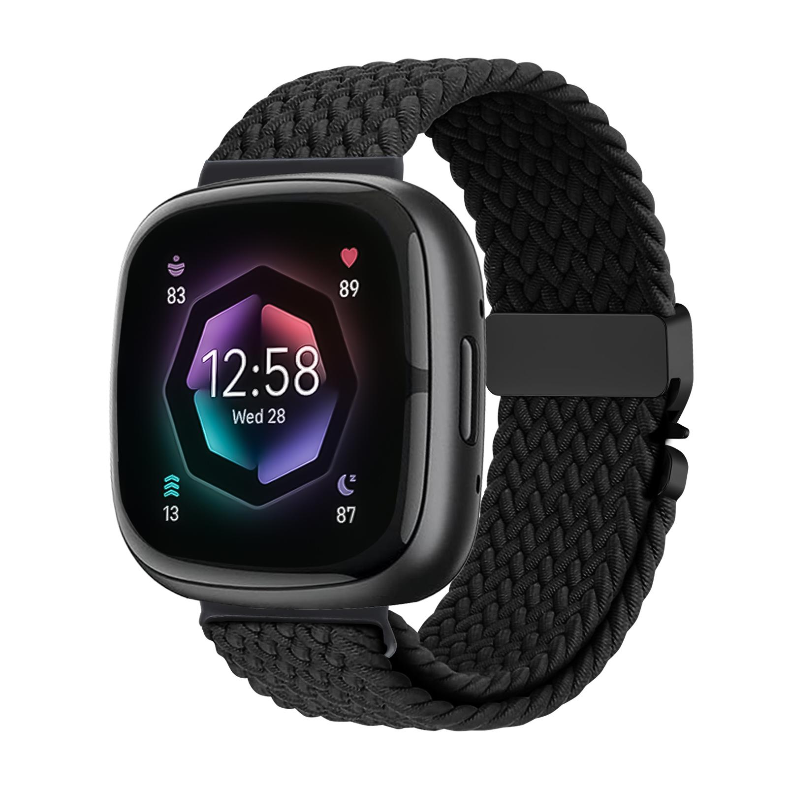 

Parachute Strap for Fitbit Versa 4 3 Sense 2 band Accessories replacment nylon Braided belt Bracelet correa Fitbit Versa 4 Strap For Fitbit Versa 4 чёрный