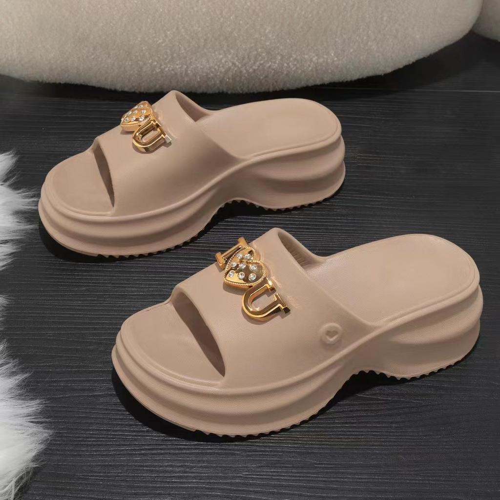 EVA thick-soled women's slippers summer home indoor soft-soled high-elastic slippers bathroom bath cold flower buckle slippers