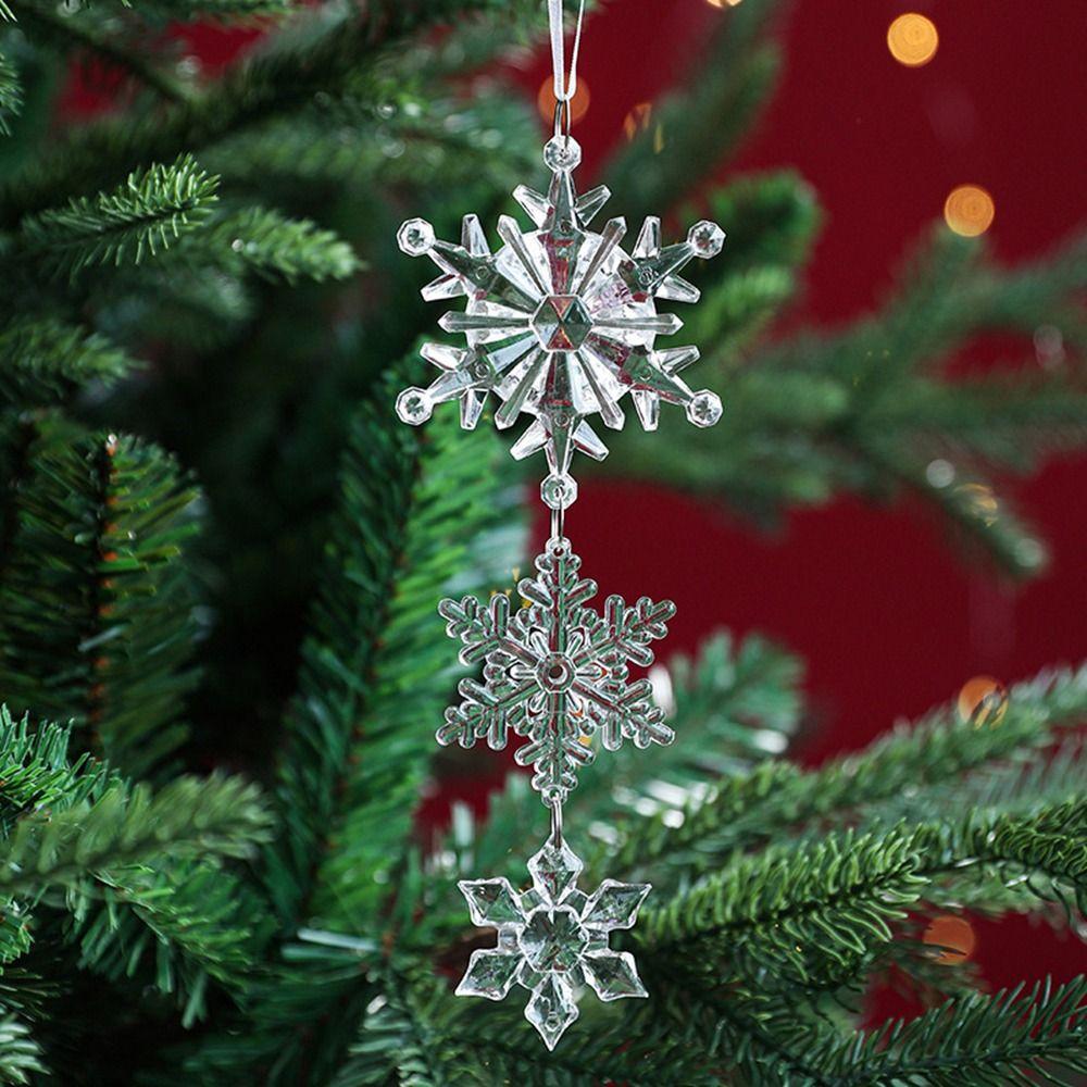 New Year Hanging Acrylic Decorations Crystal Christmas Tree Ornaments Pendant