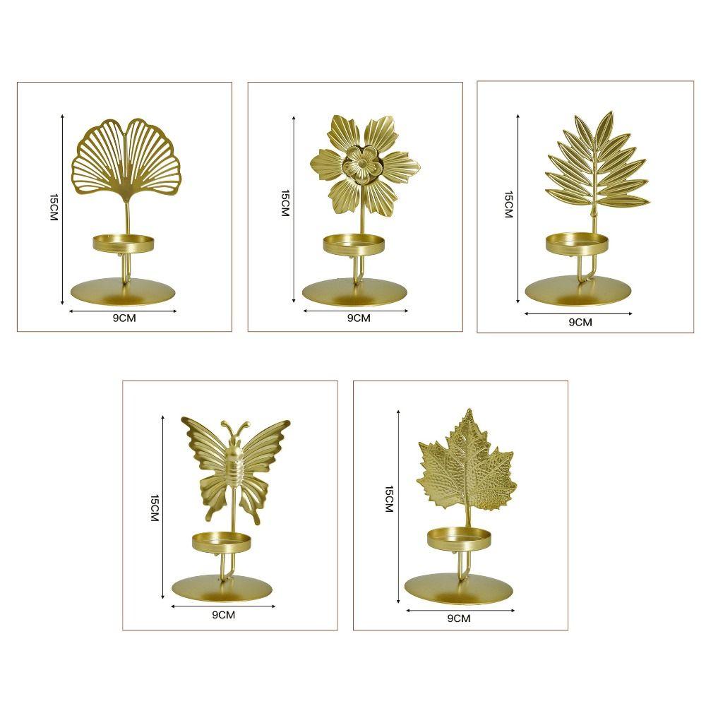 Unique Iron Candle Holder Premium European Elegant Design Candle Cups Leaf Design Retro Style Table Ornament Home Decor