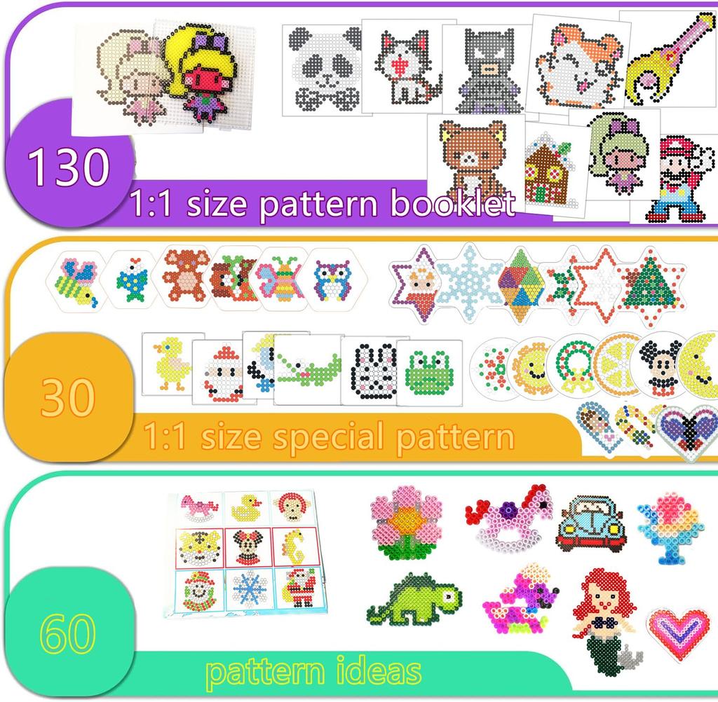 Vytung 13,000 items Youyu Beads Iron Beads 220 patterns available Nail board Fuse beads Pellet Hama 5 mm Craft iron beads...