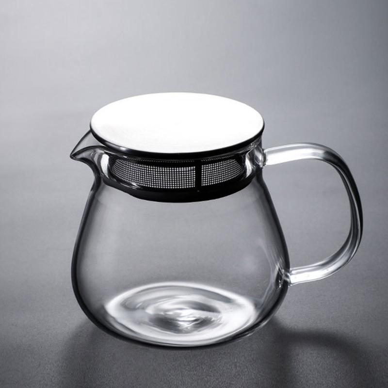 One Touch Glass Teapot Glass Coffee Server for Drip Coffee Maker, Standard Glass Coffee Carafe, Coffee Pot with Lid, Clear,