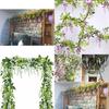 Lifelike 2x Artificial Wisteria Flower Vine With Stunning Colors For Home Decor
