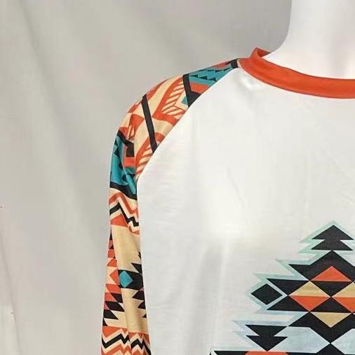 Women's Pullover Loose Sweater Multicolor Striped Round Neck Long-sleeved T-shirt