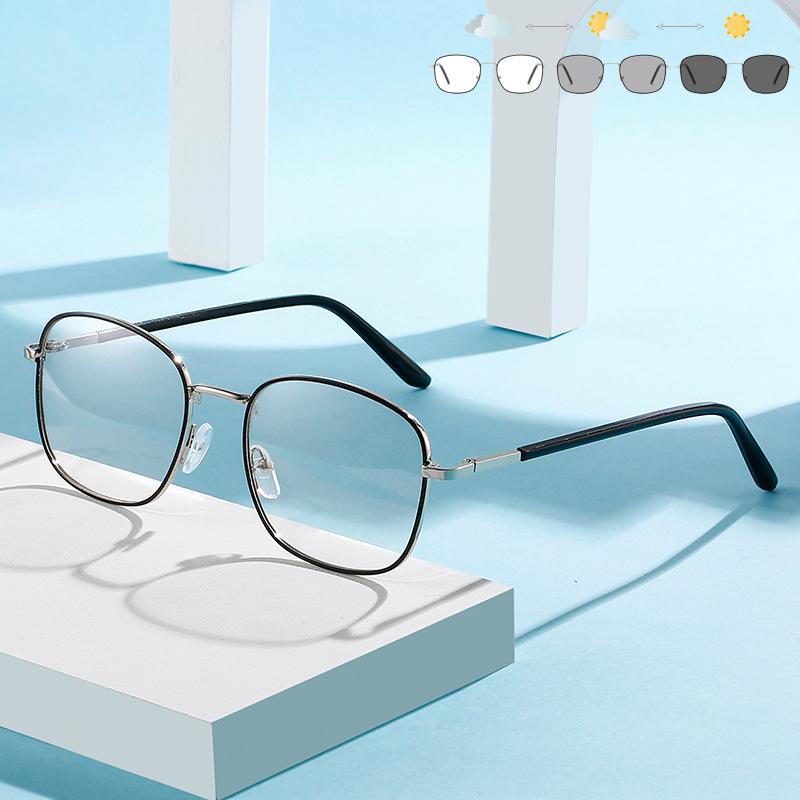 Big Square Anti-blue Light Glasses Men Women Ultra Light Oversized Photochromic Glasses Fashion Decorative Eyeglasses