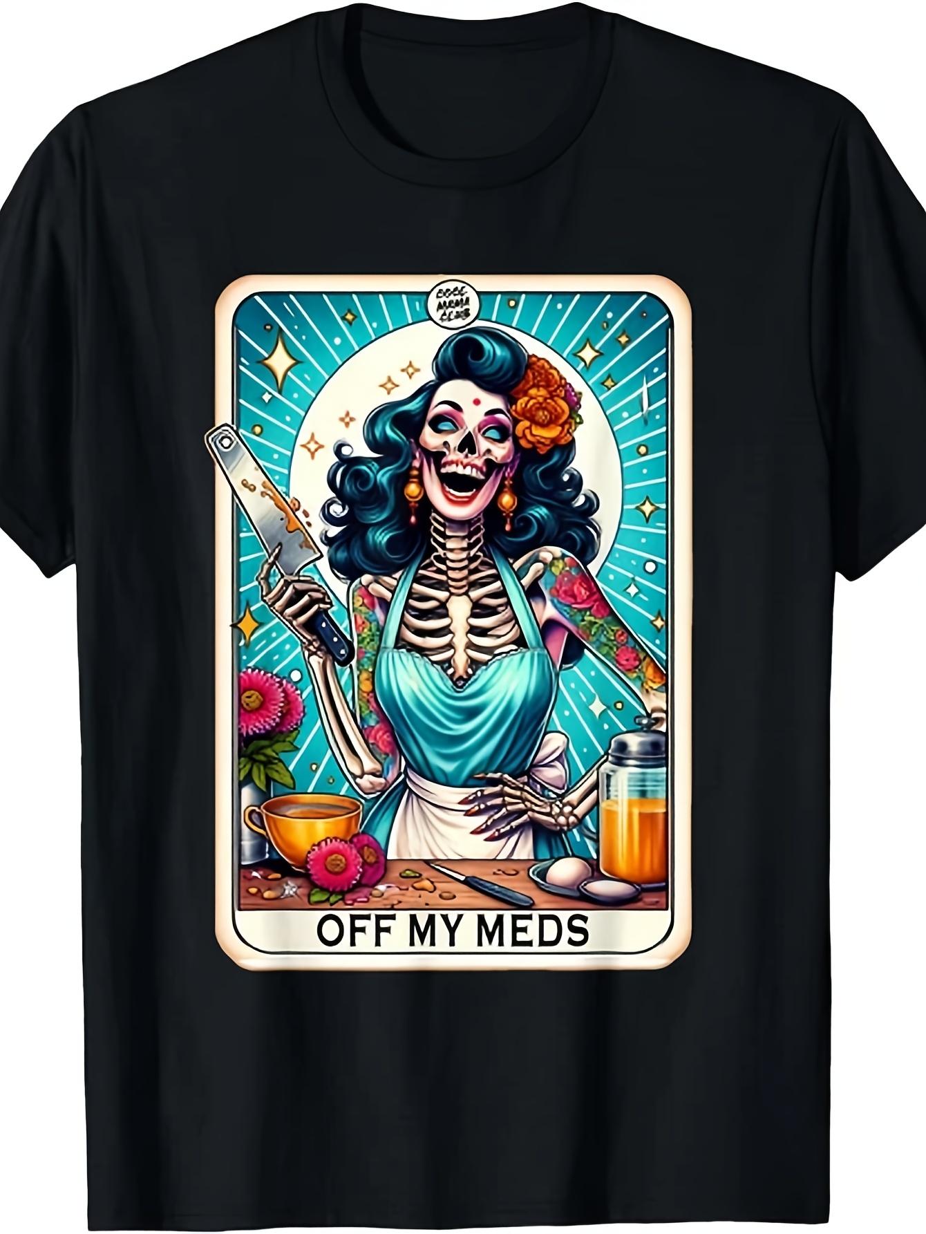 Cool Mama Club Tarot Card Skeleton Mother s Day T-Shirt Unisex Tee Same Style for Men and Women 2026 Summer Short-sleeved Printed T-shirt 180G S разноцветный
