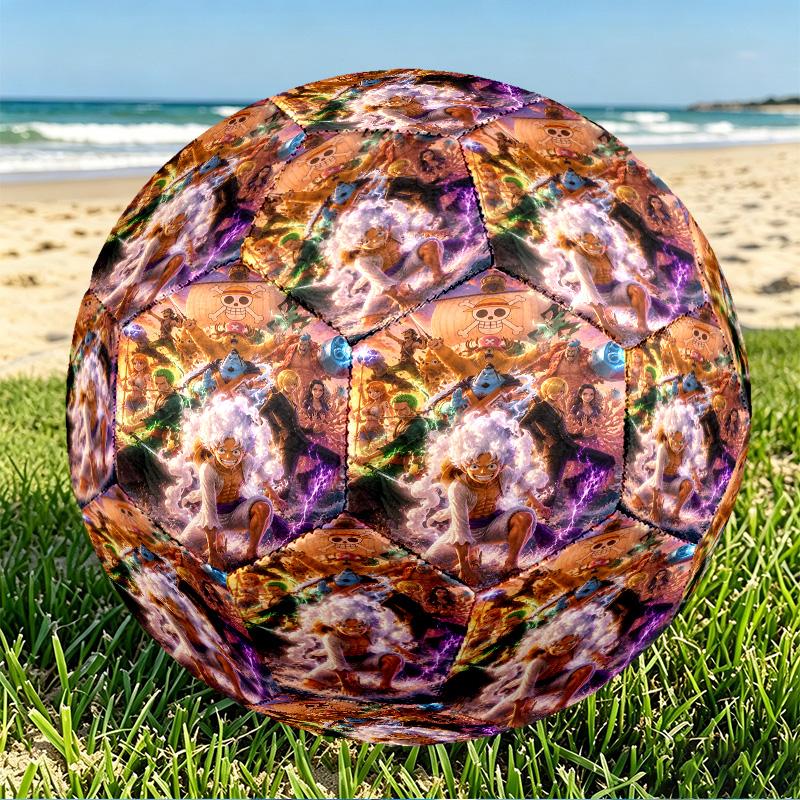 One Piece Print Size 5 Soccer Ball, PU Wear Resistant Football for Match Training and Daily Practice, Birthday Gift for Soccer Fans