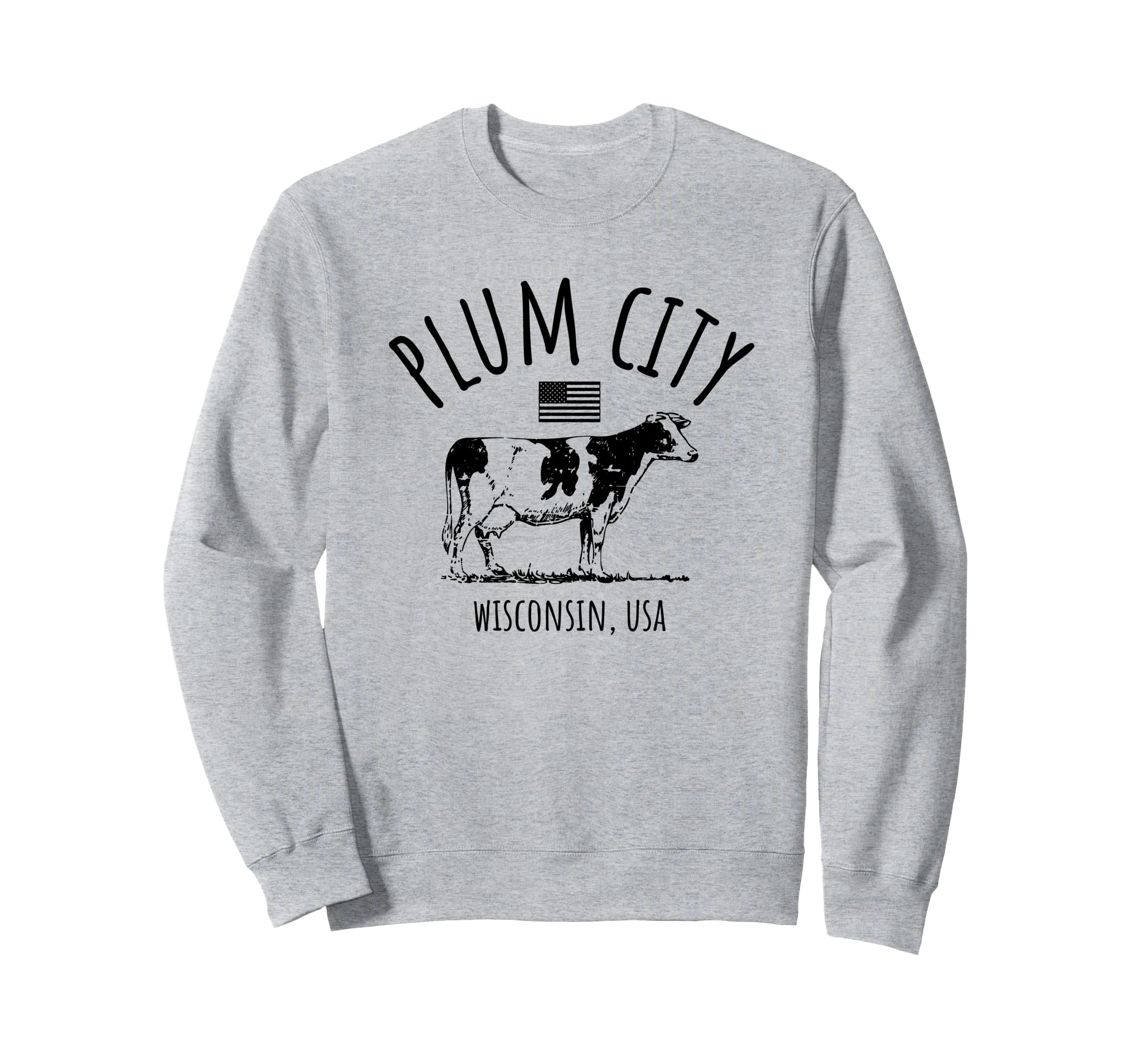 

Plum City, Wisconsin, USA Retro Cow Vintage Style Design Sweatshirt