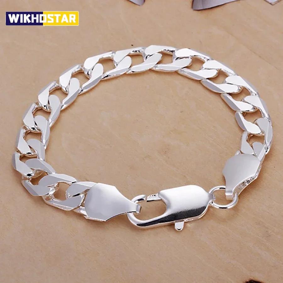 Bracelet Jewelry 4MM-10MM Width Solid for Man Men Women Chain LINK Noble Wedding Party Gifts