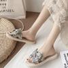 New Arrivals Open Run Women Rattan Ribbon Slippers Open Toe Simple Flower Design